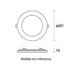 Painel Plafon Led Embutir De Teto 220mm 6500k 18w Preto.