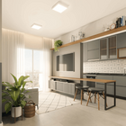 Painel Plafon Led Quadrado Sobrepor Tramontina Amarela Quente