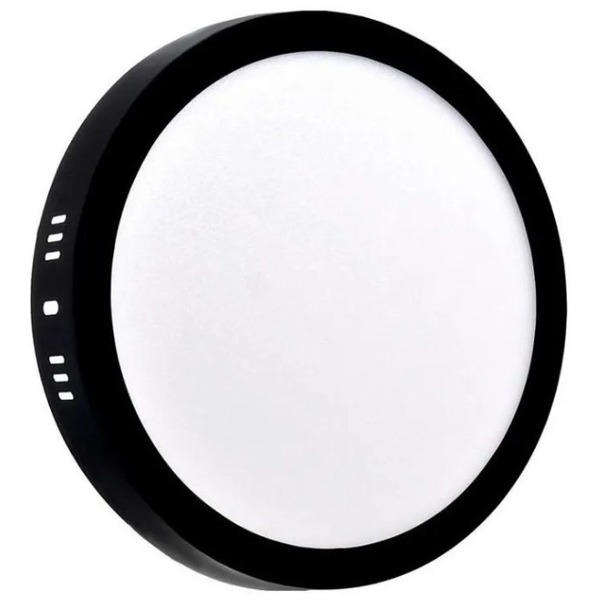 Painel Plafon Preto Led Redondo Sobrepor 18w Neutro 4100k