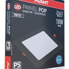 Painel Plafon Quadrado Embutir 18w Preto Branco Frio 6500k Ps