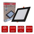 Painel Plafon Quadrado Embutir 18w Preto Branco Frio 6500k Ps