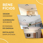 Painel Plafon Sobrepor De Led 25w Quadrado Bivolt Preto