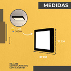 Painel Plafon Sobrepor De Led 25w Quadrado Bivolt Preto
