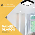 Painel Plafon Sobrepor De Led 25w Quadrado Bivolt Preto