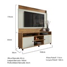 Painel Portland E Bancada Kansas L01 Para Tv Até 60"  - Amare