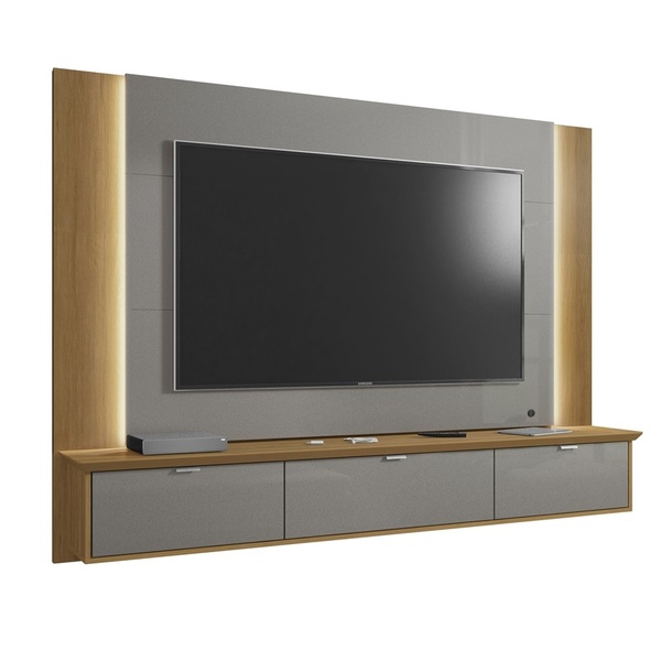 Painel Qatar 2.0 Titanium/cinamomo – Bechara Móveis