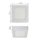 Painel Quadrado Branco de LED de Sobrepor 6W Luz Branca 11x11cm Home LED LLUM Bronzearte