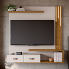 Painel Rack Sala Quarto Organic Suspenso Moderno Tv - Off Wh