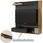 Painel Rack Sala Quarto Organic Suspenso Moderno Tv - Preto
