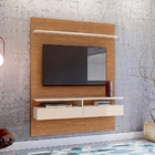 Painel Rack Suspenso 130 Para Tv Melbourne Noce Off White