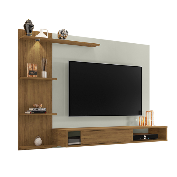 Painel Rack Suspenso San Tropez Freijó/cinza Cristal - Bela M