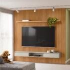Painel Ripado 2.6 Para Tv Com Nicho E Prateleira Lana Nature