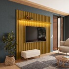Painel Ripado Com Led 177x218 P/ Tv 70 Polegadas London Cedro