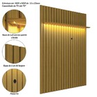 Painel Ripado Com Led 177x218 P/ Tv 70 Polegadas London Cedro