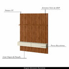 Painel Ripado De Parede Com Gaveta 2 00x2 65  Slatted Mdp Mel