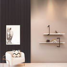 Painel Ripado Em Madeira Wpc, 3d Ripado, Modular Cor Amêndoa,