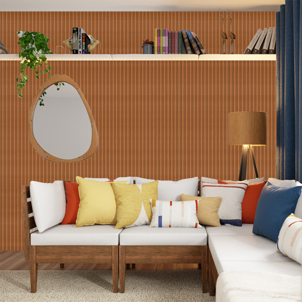 Painel Ripado em MDF 270x15x1,2cm Curupixá Premium  Artens 1 peça