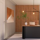 Painel Ripado Em Placa 183x134cm (2,45m²) Mdf Freijó/madeirado