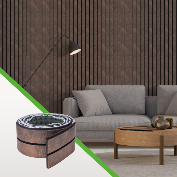 Painel Ripado Em Pvc Eva Autocolante Decoração Revestimento L