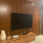 Painel Ripado Interno de Plástico PVC 2,80mx0,8x20cm 2 Peças Mogno Elegance Macheto