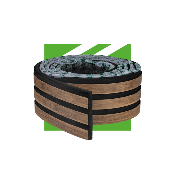 Painel Ripado Laminado Autocolante Cor Nogueira Intenso Linha