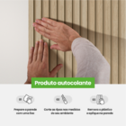 Painel Ripado Laminado De Eva Autocolante Amadeirado Linha Ma