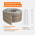 Painel Ripado Laminado De Eva Autocolante Flexível Rolo 10mt