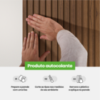 Painel Ripado Laminado Eva Autocolante Linha Madeto Nogueira
