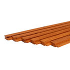 Painel Ripado em Madeira Maciça 6x270cm Bege Angelim Galon - 2 Peças