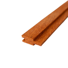 Painel Ripado em Madeira Maciça 6x270cm Bege Angelim Galon - 2 Peças