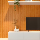 Painel Ripado de Madeira MDF 2,70m x 1,5cm x 6cm Curupixá Moldurama