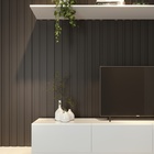 Painel Ripado de Madeira MDF 2,70m x 1,2cm x 3,4cm Preto Moldurama