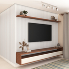 Painel Ripado de Madeira MDF 2,70m x 1,2cm x 3,4cm Primer Branco Moldurama