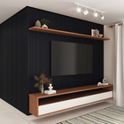 Painel Ripado em MDF 3,4x270cm Preto Premium Moldurama - 6 Peças