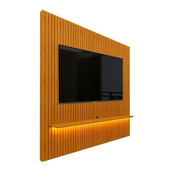 Painel Ripado Para Sala Tv Até 75 Polegadas Com Led Naturale