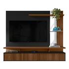 Painel Ripado Para Tv 60 Polegadas Com Espelho Freijó Preto S