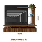 Painel Ripado Para Tv 60 Polegadas Com Espelho Freijó Preto S