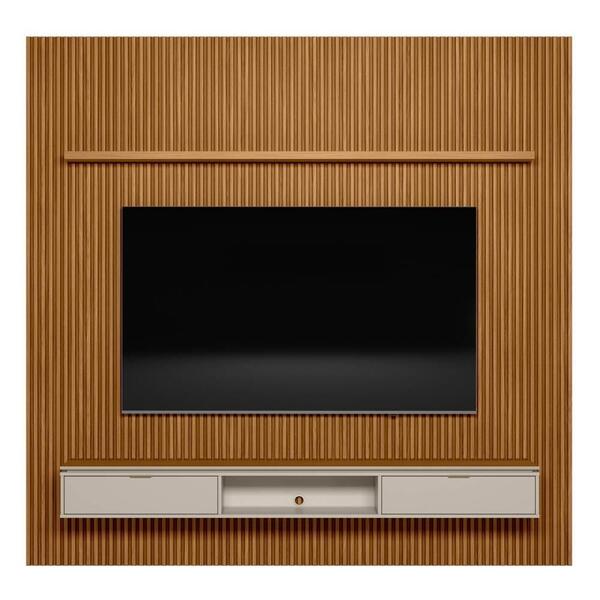 Painel Ripado Para Tv 75 Pol. Com Bancada 258cm Premium Plus