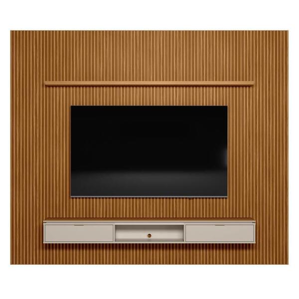 Painel Ripado Para Tv 75 Pol. Com Bancada 297cm Premium Plus
