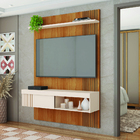 Painel Ripado Para Tv Até 45 Polegadas Com Prateleira E Nicho