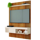 Painel Ripado Para Tv Até 45 Polegadas Com Prateleira E Nicho