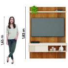 Painel Ripado Para Tv Até 45 Polegadas Com Prateleira E Nicho