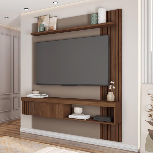 Painel Ripado Para Tv Até 55 Polegadas 150cmx183cm Moon Fendi/havana ...