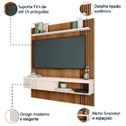 Painel Ripado Para Tv Até 55 Polegadas Com Prateleira E Nicho