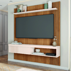 Painel Ripado Para Tv Até 55 Polegadas Com Prateleira E Nicho