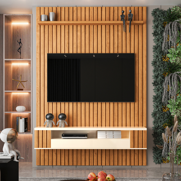 Painel Ripado Para Tv Até 55 Polegadas Intense Com Nicho 135cm