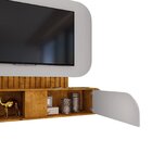 Painel Ripado Para Tv Até 55 Polegadas Jurerê Marrom/cinza