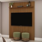 Painel Ripado Para Tv Até 55 Polegadas Prateleira 180cm Mdf V