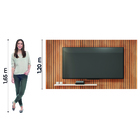 Painel Ripado Para Tv Até 75 Polegadas Com Prateleira Madeira