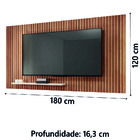Painel Ripado Para Tv Até 75 Polegadas Com Prateleira Madeira
